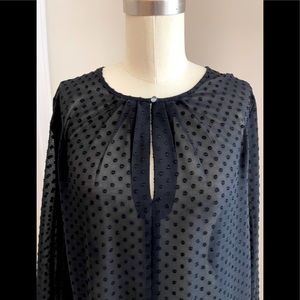 J. Crew black Swiss dot blouse